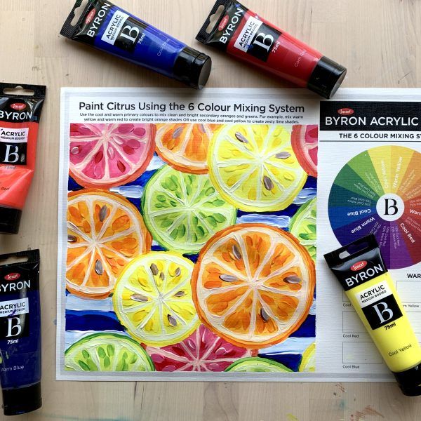 Citrus Colours using Jasart Byron Acrylic Cool and Warm Primary Colours
